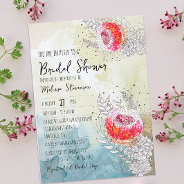 Whimsy Waterverf Fantasy Florals Vrijgezellenfeest Kaart