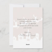 Whimsy Waterverf Kerstmis Ornament Rendier Flat Feestdagenkaart (Achterkant)