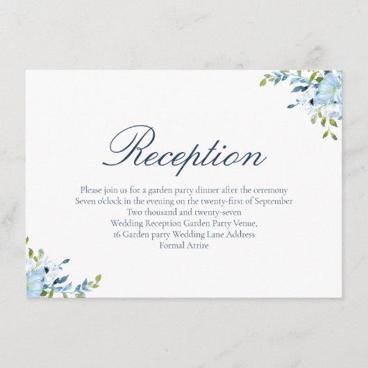 Whimsy Waterverf liefde is patiëntblauw wit Informatiekaartje (Voorkant)