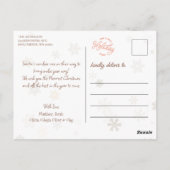 Whimsy Waterverf Rendieren met Kerstmis Ornament Briefkaart (Achterkant)