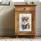 Whimsy Waterverf Wise Owl Explorer CE2 Decoupage Tissuepapier