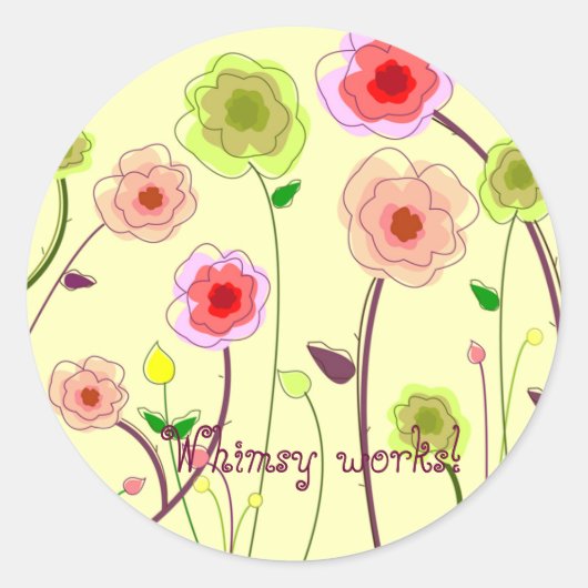 Whimsy werkt florale sticker (Voorkant)