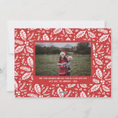 Whimsy White Holly Border met Kerstmis Feestdagenkaart (Achterkant)