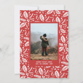 Whimsy White Holly Border met Kerstmis Feestdagenkaart (Achterkant)