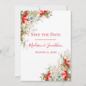  Whimsy Wild Flowers Script Weddenschap Save The Date (Voorkant)