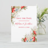  Whimsy Wild Flowers Script Weddenschap Save The Date (Staand voorkant)