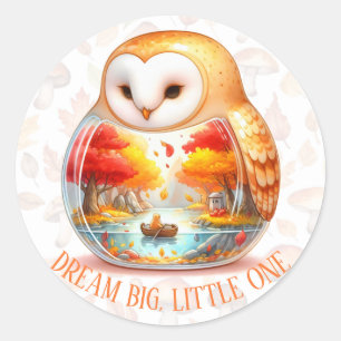 Whimsy Wilderness Critters - De Uil - Ronde Sticker