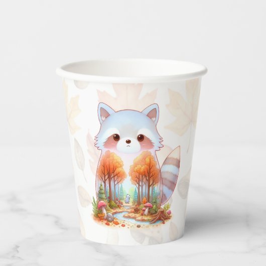 Whimsy Wilderness Critters - De Wasbeer - Papieren Bekers (Voorkant)