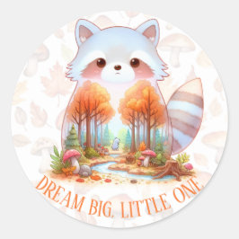 Whimsy Wilderness Critters - De Wasbeer - Ronde Sticker