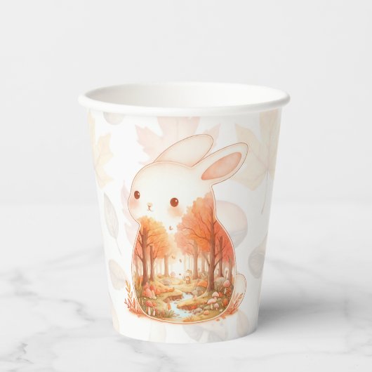 Whimsy Wilderness Critters - Het Konijn - Papieren Bekers (Voorkant)