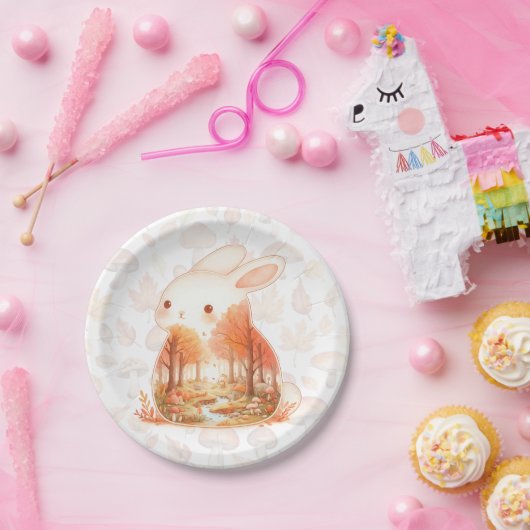 Whimsy Wilderness Critters - Het Konijn - Papieren Bordje (Feest)