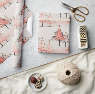Whimsy Winter Koraalboom Kerstcollectie Cadeaupapier
