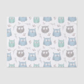 Whimsy Winter Owls Pattern Tissue Paper Tissuepapier (Voorkant)