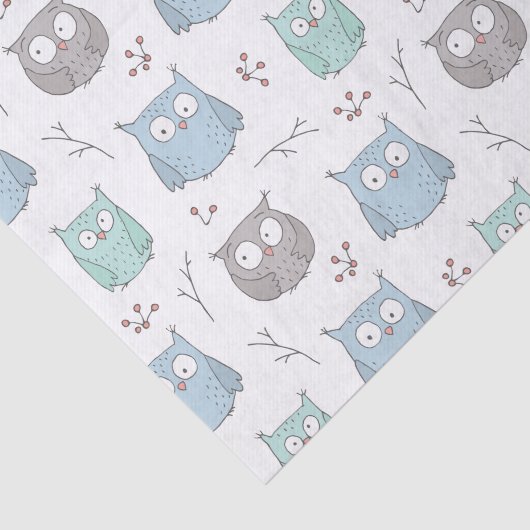 Whimsy Winter Owls Pattern Tissue Paper Tissuepapier (Detail)