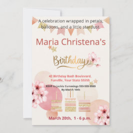 Whimsy & Wishes Cherry Blossom Balloon Birthday  Kaart