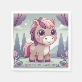 Whimsy Wishes Roze Pony Personaliseren Party Serve Servet