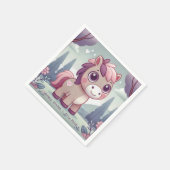 Whimsy Wishes Roze Pony Personaliseren Party Serve Servet (Hoek)