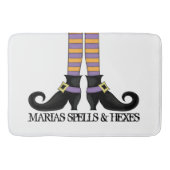 Whimsy Witch Shoes met Paarse en Oranje stripe Badmat (Voorkant)