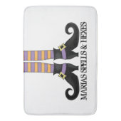 Whimsy Witch Shoes met Paarse en Oranje stripe Badmat (Voorkant Verticaal)