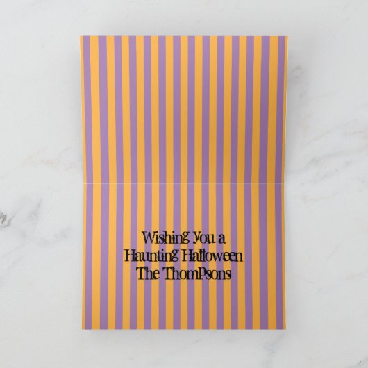 Whimsy Witch Shoes met Paarse en Oranje stripes Kaart (Binnen)