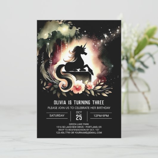 Whimsy Woodland Horse Verjaardag Kaart (Staand voorkant)