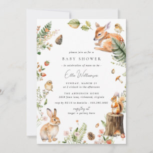 Whimsy Woodland   Schattige Baby shower voor bosdi Kaart