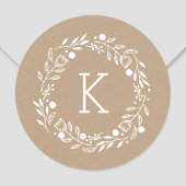 Whimsy Wreater Monogram Round Sticker
