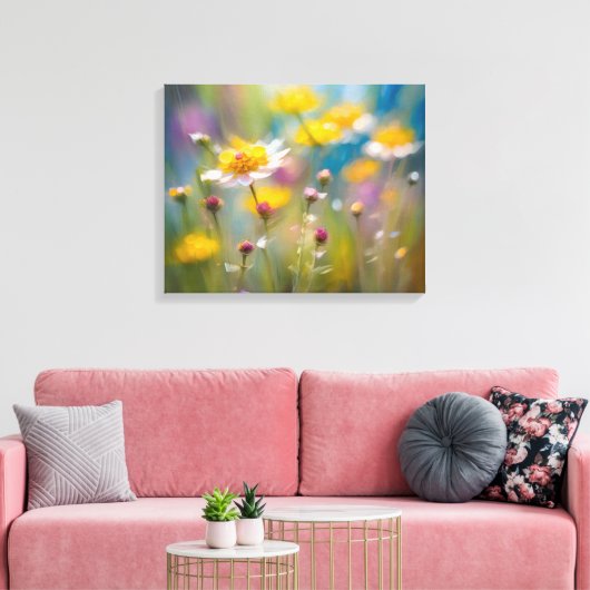Whimsy zomer Wildbloemen Canvas Afdruk (Insitu (Woonkamer))