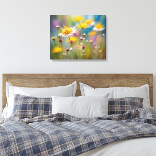 Whimsy zomer Wildbloemen Canvas Afdruk (Insitu (Slaapkamer))