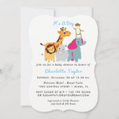 Whimsy Zoo Animals Cute Boys Baby shower nodigt ui Kaart (Voorkant)
