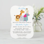 Whimsy Zoo Animals Cute Boys Baby shower nodigt ui Kaart (Staand voorkant)