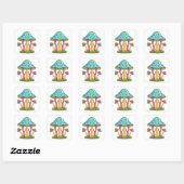 Whimsydale paddenstoelen vierkante sticker (Vel)
