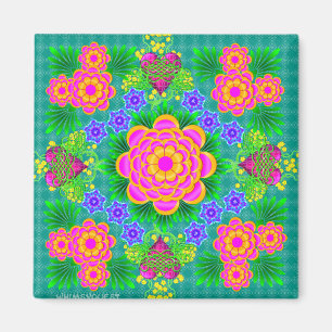 WhimsyQuest MAGNET: Folk Art Lovely Garden Magneet