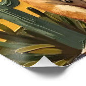 Whimtrige drieling van stokstaartjes woestijnkunst perfect poster (Hoek)