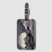 Whimvolle maan en bergen abstracte kunst bagagelabel (Voorkant (verticaal))