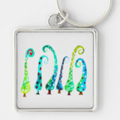 Whimwaterverf kerstbomen sleutelhanger (Voorkant)