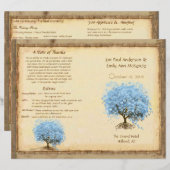 Whimwhams Blauw Hartblad Boom Trouwprogramma (Voorkant / Achterkant)