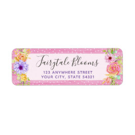 Whimwhams Bloemrozen & Roze Hout Retouradres Etiket