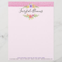 Whimwhams Bloemrozen & Rustieke Roze Houten Meisje Briefhoofd