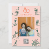 Whimwhams Handgetekende Funky Retro Hedendaags Save The Date (Achterkant)