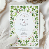 Whimwhams Lucky Clover & Hearts Waterverf Bruiloft Kaart