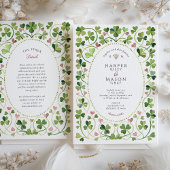 Whimwhams Lucky Clover & Hearts Waterverf Bruiloft Kaart