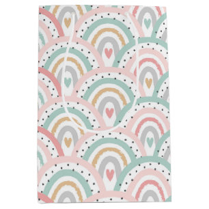 Whimwhams Witte Regenbogen en Hartjes Pastel  Medium Cadeauzakje