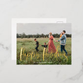 whimyscript script foto blij met betaalpas folie uitnodiging briefkaart (Voorkant / Achterkant)