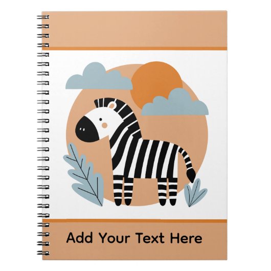 Whimzige zebra Scandinavische invloed Notitieboek (Voorkant)