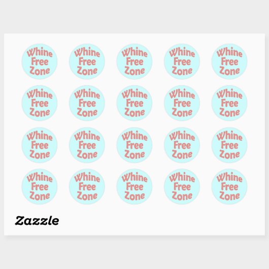 Whine Free Zone Ronde Sticker (Vel)