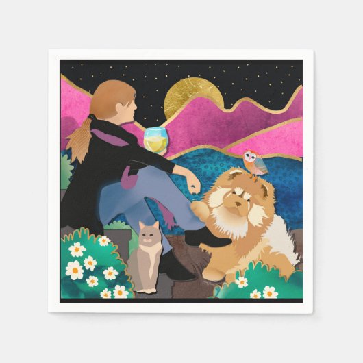 WHINE MET ME-chow papieren servetten (Voorkant)