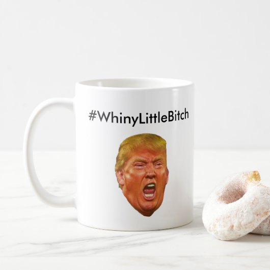 #WhineyLittleBitch Anti Donald Trump Koffiemok (Met donut)