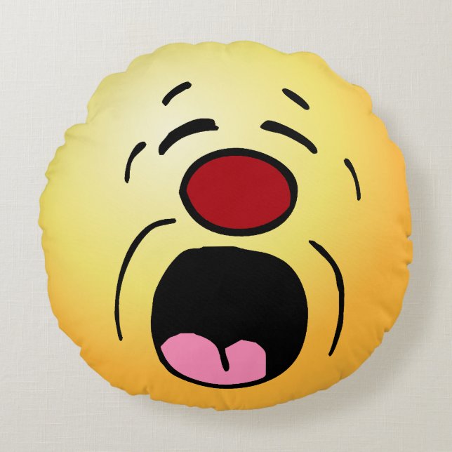 Whining Face: Ik haat het dat ik naar mijn stomme  Rond Kussen (Voorkant)