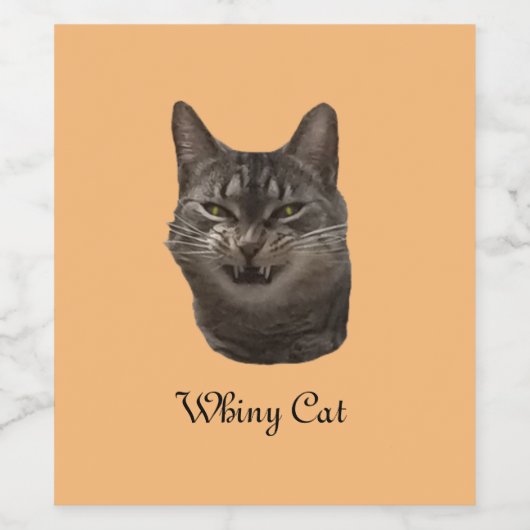 Whiny cat wijn etiket (Enkel label)